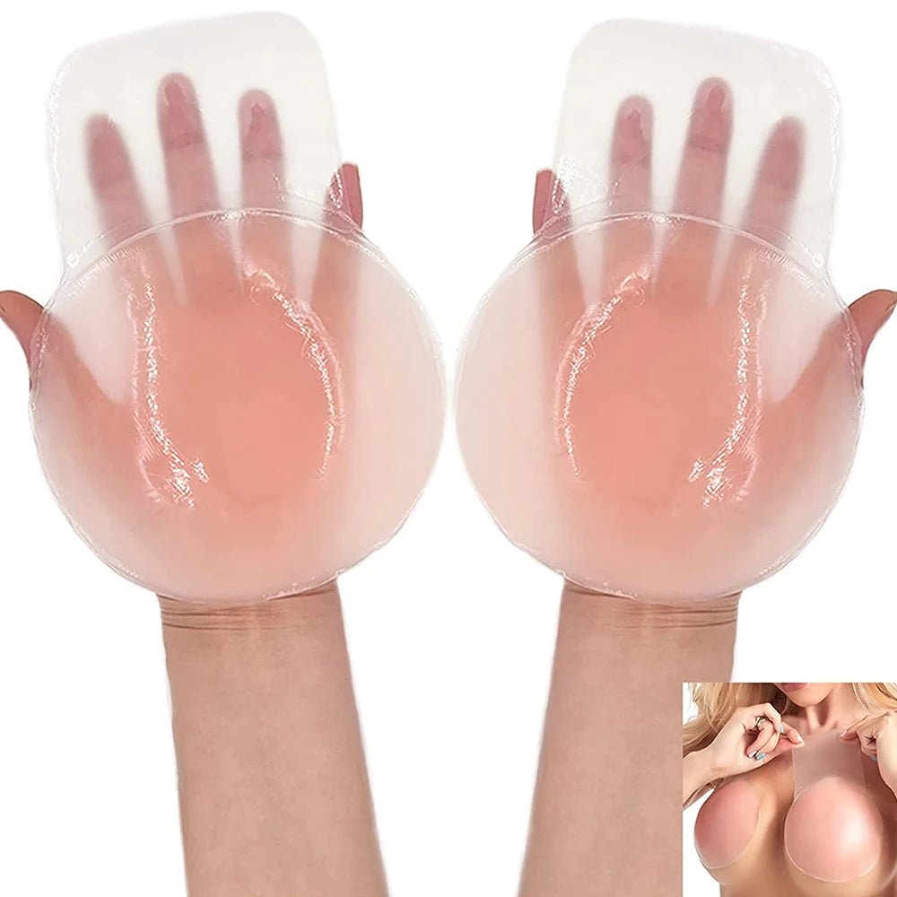 NipLift Lift up Invisible Reusable Self Adhesive Silicone Breast Lift Tape Nipple Cover Chest Paste Push up Party Dress Bras